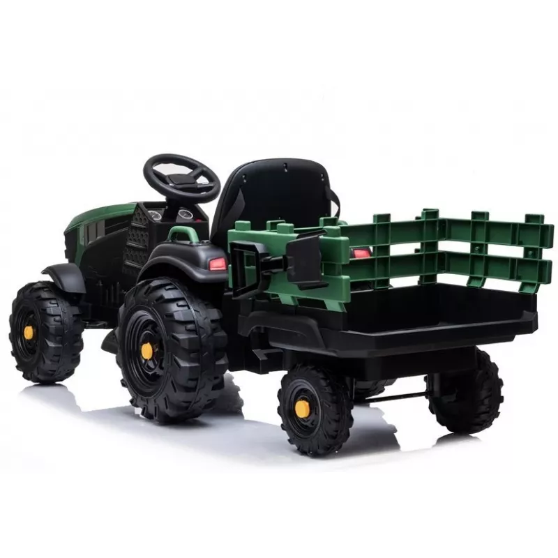 LEAN CARS elektrický traktor s prívesom BDM0925 vojenská zelená
