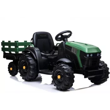 LEAN CARS elektrický traktor s prívesom BDM0925 vojenská zelená