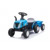 LEAN CARS Elektrický traktor s prívesom A009 modrý - 12V vozidlo, 2x35W, diaľkový ovládač