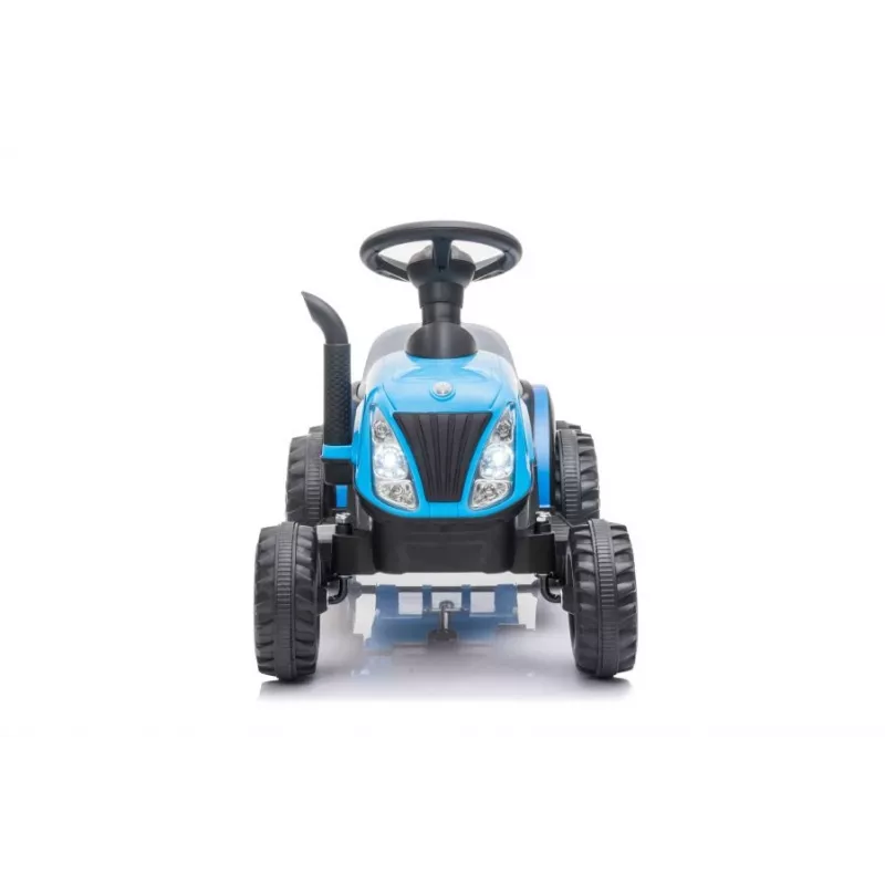 LEAN CARS Elektrický traktor s prívesom A009 modrý - 12V vozidlo, 2x35W, diaľkový ovládač