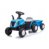 LEAN CARS Elektrický traktor s prívesom A009 modrý - 12V vozidlo, 2x35W, diaľkový ovládač