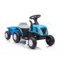 LEAN CARS Elektrický traktor s prívesom A009 modrý - 12V vozidlo, 2x35W, diaľkový ovládač