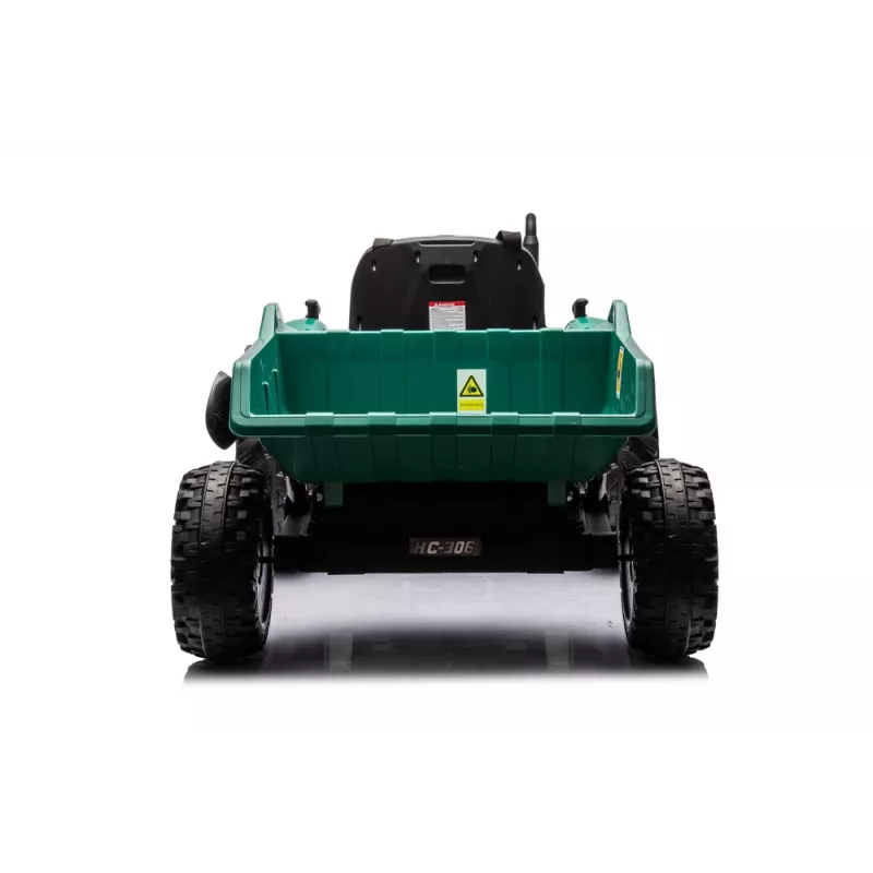 LEAN CARS HC-306 batériový traktor s prívesom tmavozelený 24V