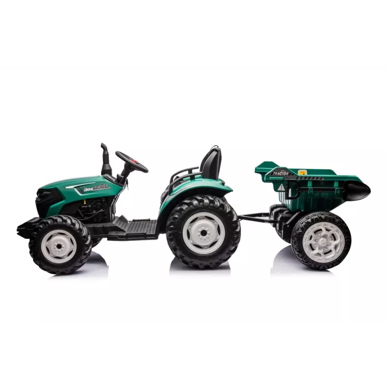 LEAN CARS HC-306 batériový traktor s prívesom tmavozelený 24V