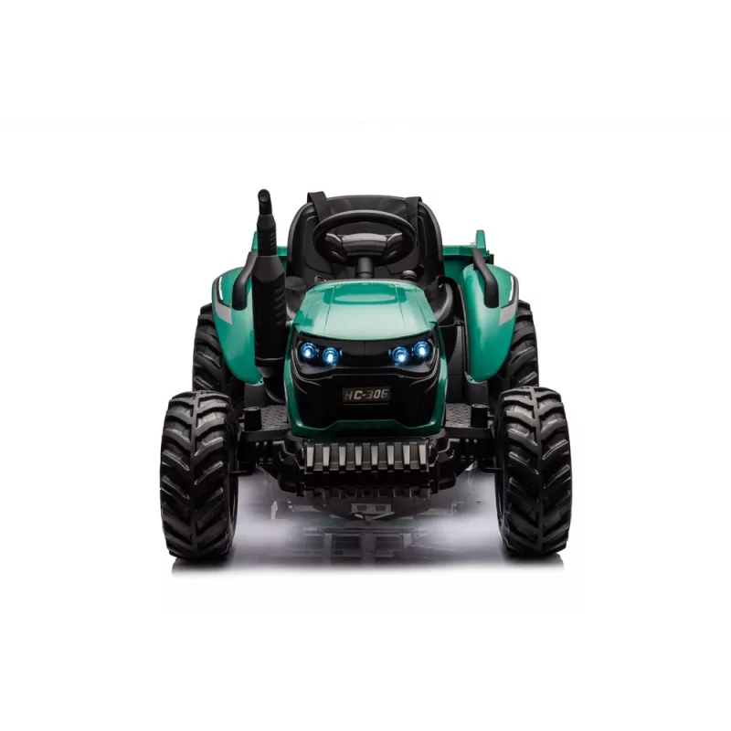 LEAN CARS HC-306 batériový traktor s prívesom tmavozelený 24V