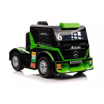LEAN CARS Mercedes XMX622 nákladné auto s batériou, LED svetlami, pilotnou funkciou, zelená