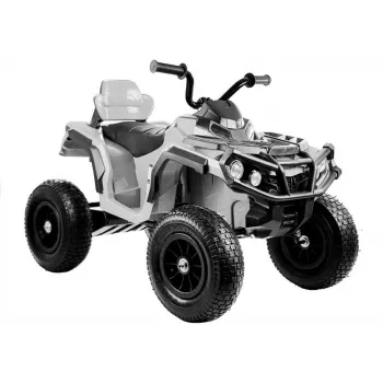LEAN CARS štvorkolka BDM0906 elektrické detské vozidlo s pneumatikami, LED svetlami, MP3, biela