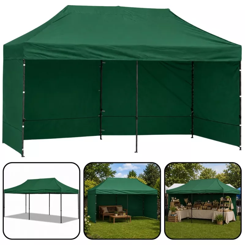 LEAN Express záhradný stan cateringový komerčný pavilón zelený 3x6 M