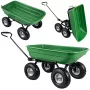 LEAN Záhradný transportný vozík s odnímateľnou sklápacou korbou zelený 120 kg