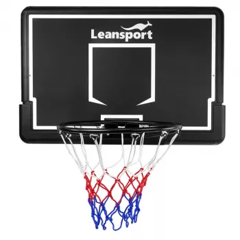 LEAN SPORT 30566 basketbalový kôš a doska - 90cm polykarbonátová doska, nástenná montáž, čierna/červená