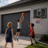 LEAN SPORT 30566 basketbalový kôš a doska - 90cm polykarbonátová doska, nástenná montáž, čierna/červená
