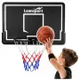 LEAN SPORT 30566 basketbalový kôš a doska - 90cm polykarbonátová doska, nástenná montáž, čierna/červená