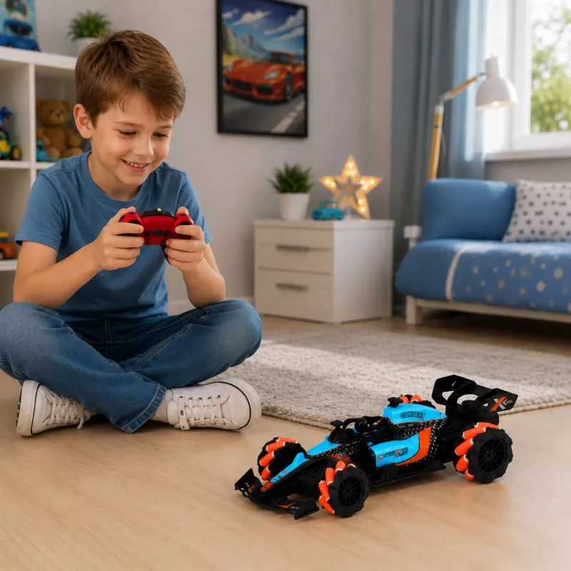 LEAN TOYS 1:14 4WD diaľkovo ovládané stunt auto s 360° rotáciou a LED svetlami
