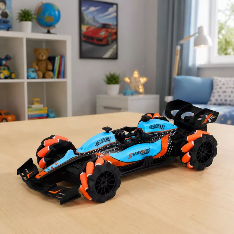 LEAN TOYS 1:14 4WD diaľkovo ovládané stunt auto s 360° rotáciou a LED svetlami