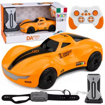 LEAN TOYS 1:16 2,4 GHz 4WD RC driftové auto s efektom dymu, LED svetlami a zvukom, oranžové