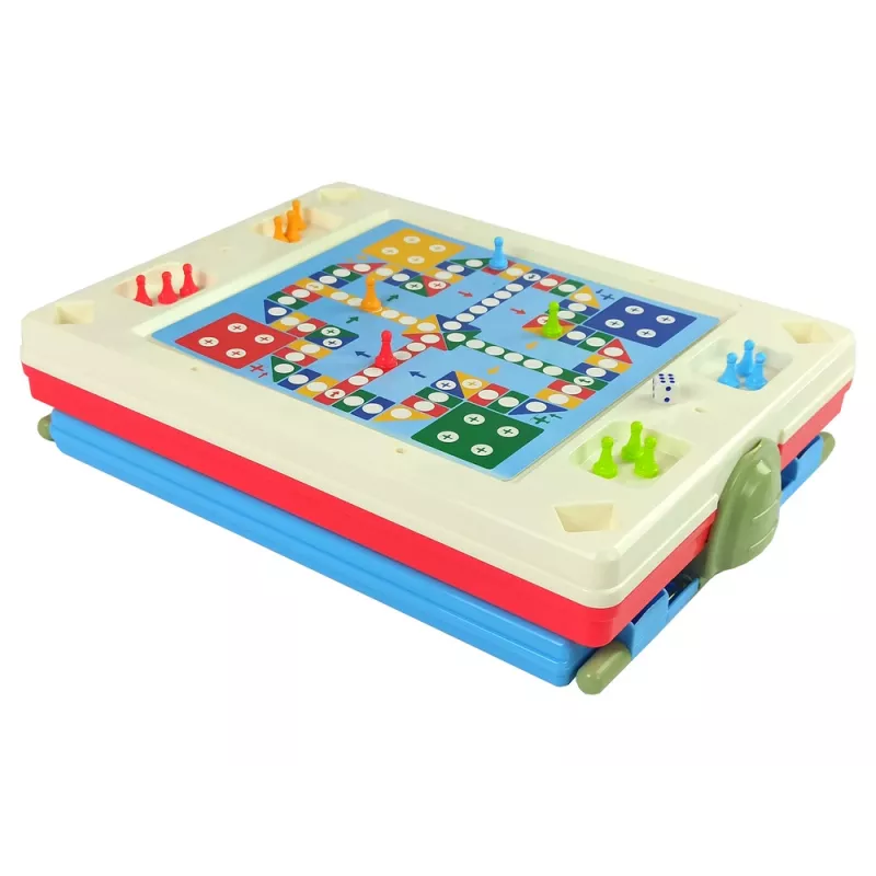 LEAN TOYS 3-in-1 magnetická kriedová tabuľa, modrý stôl na hry