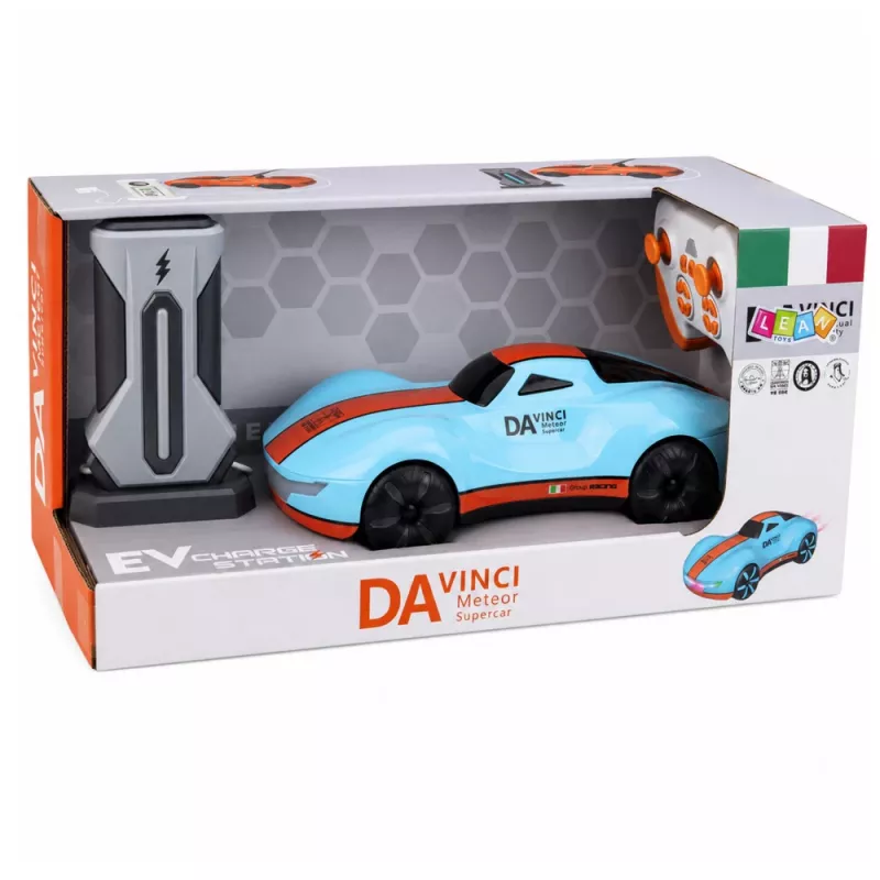 LEAN TOYS 30335 moderné auto na diaľkové ovládanie RC svetelná stanica modrá 1:16