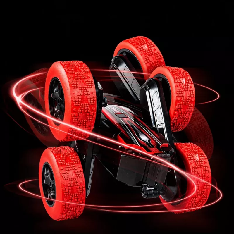 LEAN TOYS 360° gestom ovládané RC stunt auto červená