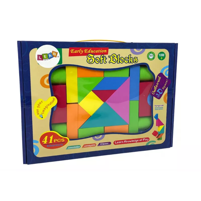 LEAN TOYS 41-dielne stavebné penové bloky pre deti