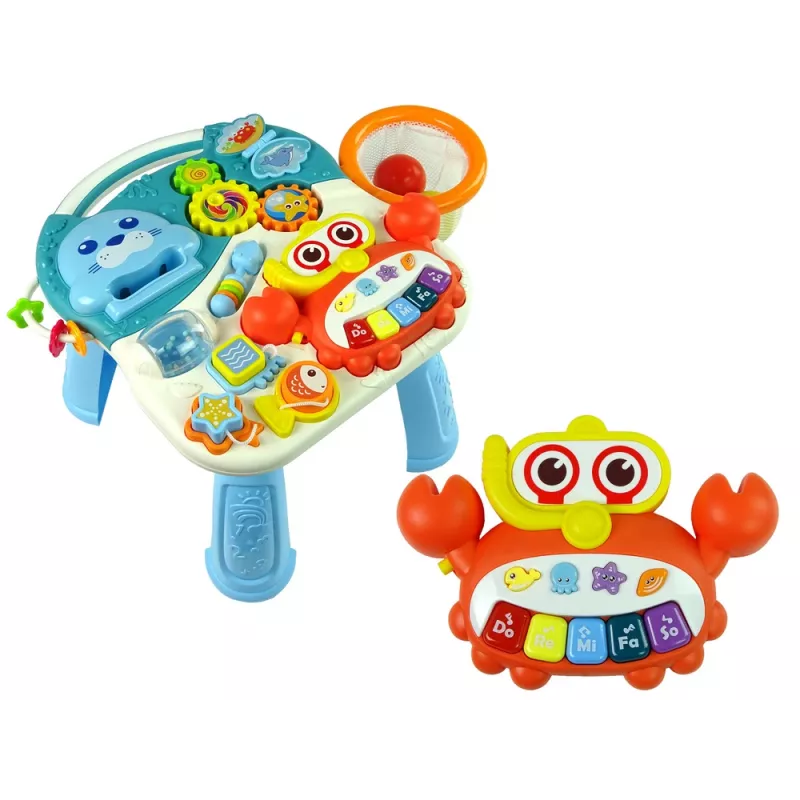 LEAN TOYS 4in1 buggy-učiaci stôl-chodítko-bicykel pre bábätká modrý