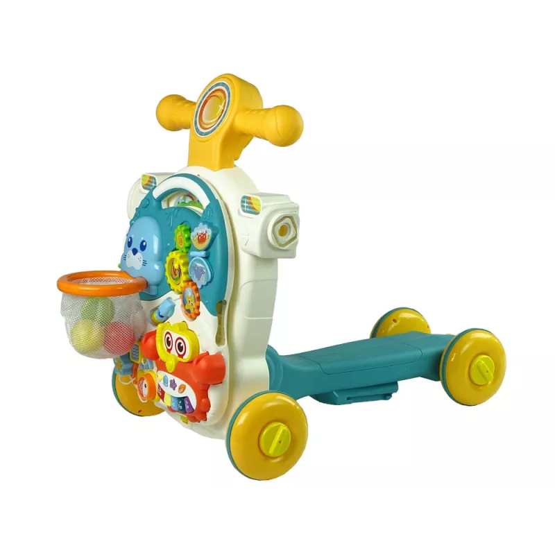 LEAN TOYS 4in1 buggy-učiaci stôl-chodítko-bicykel pre bábätká modrý