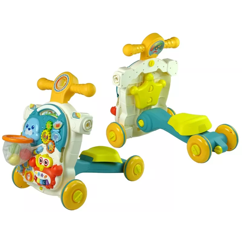 LEAN TOYS 4in1 buggy-učiaci stôl-chodítko-bicykel pre bábätká modrý