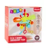 LEAN TOYS 6-in-1 senzorická hračka hryzátko ťahacie šnúrky Pop-It farebná