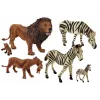 LEAN TOYS Afrika divé zvieratá lev zebra rodina sada figúrok