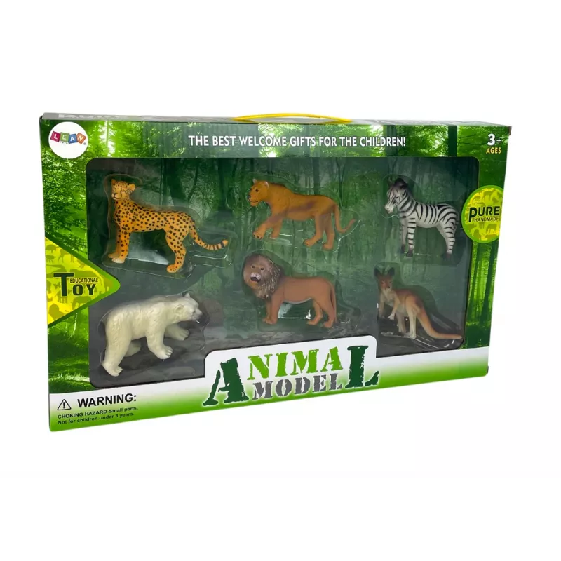 LEAN TOYS súprava figúrok afrických divých zvierat klokan zebra
