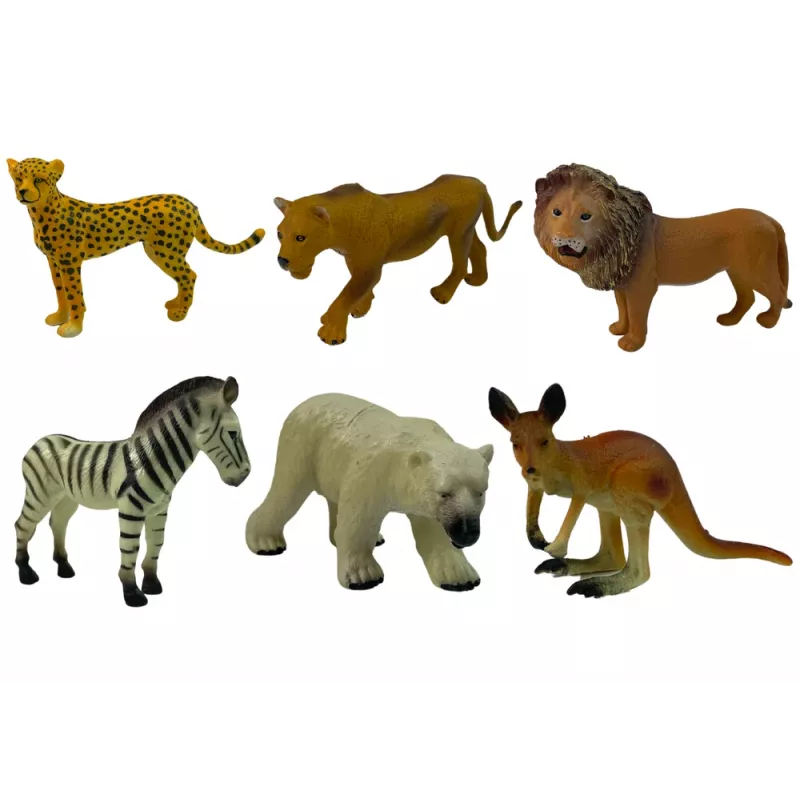 LEAN TOYS súprava figúrok afrických divých zvierat klokan zebra