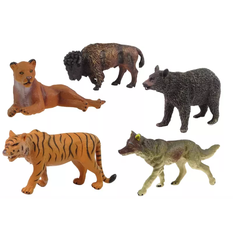 LEAN TOYS súprava figúrok afrických lesných zvierat medveď tiger