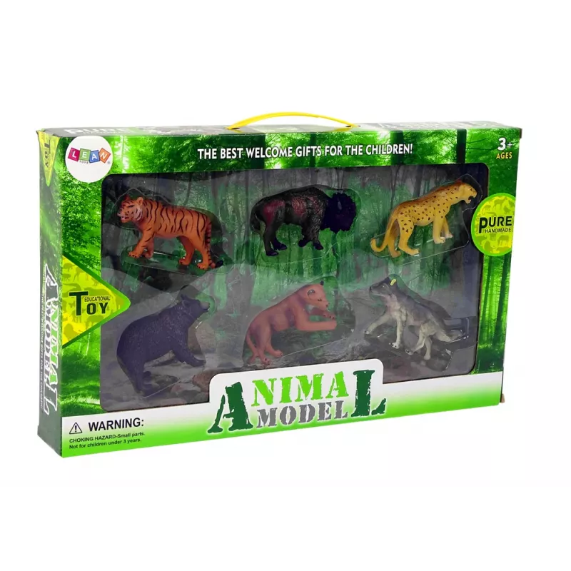 LEAN TOYS súprava figúrok afrických lesných zvierat medveď tiger