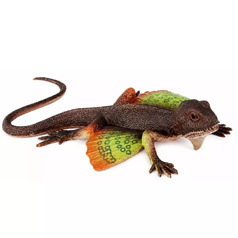 LEAN TOYS agama jašterica Webbed gumená figúrka naťahovacia realistická 13 cm