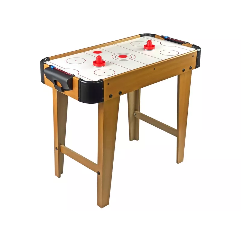 LEAN TOYS Air Hockey stolný hrací stôl s kalčom, 2-in-1, elektrický ventilátor, MDF, čierny