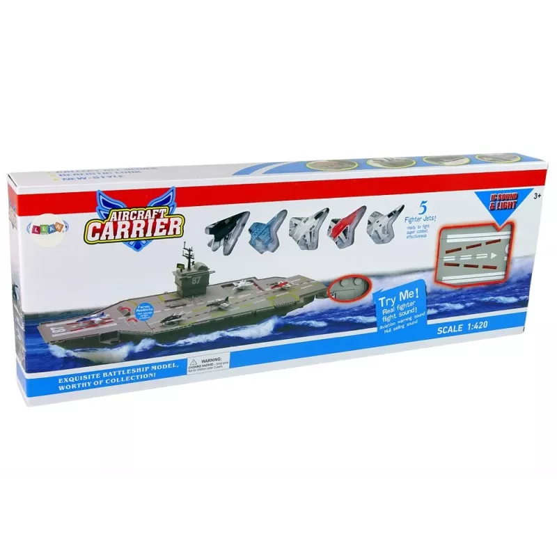 LEAN TOYS lietadlová loď lietadlá 5 ks zvuk svetlo