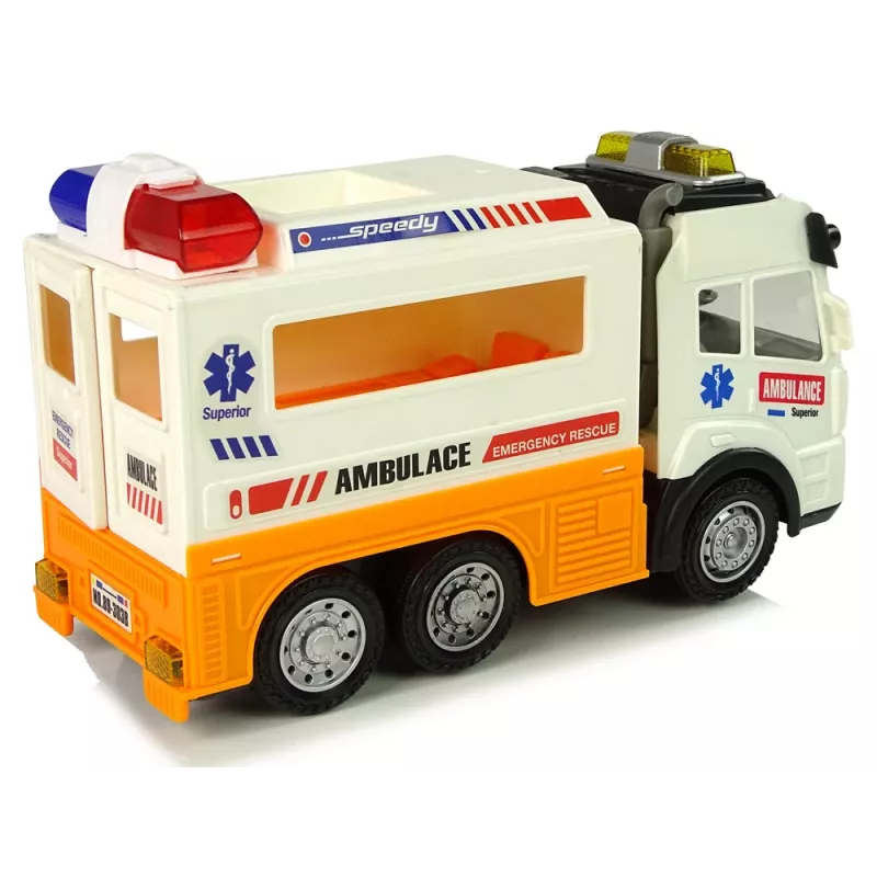 LEAN TOYS Sanitka batériové auto so svetlom a zvukom