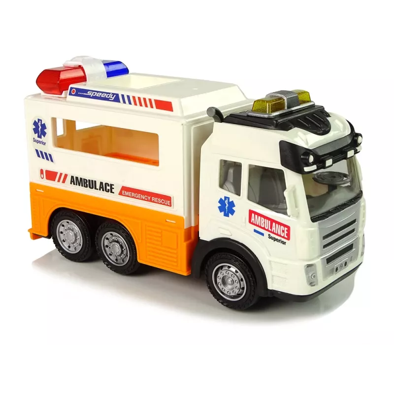 LEAN TOYS Sanitka batériové auto so svetlom a zvukom