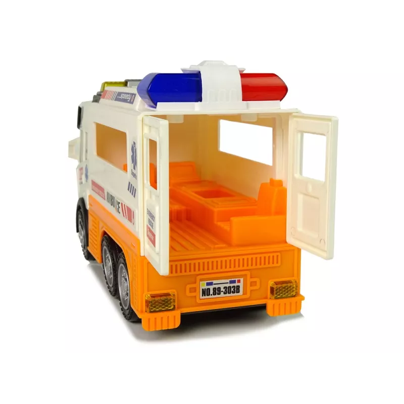 LEAN TOYS Sanitka batériové auto so svetlom a zvukom
