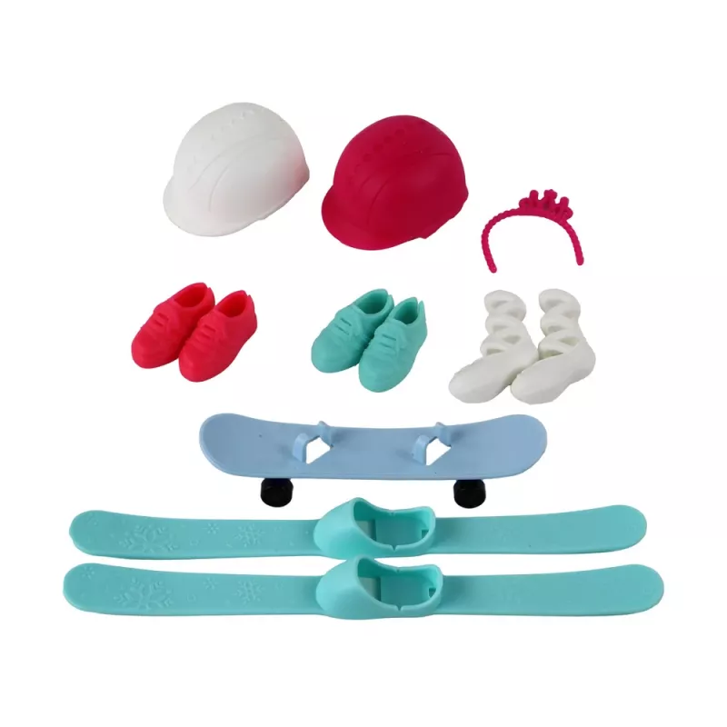 LEAN TOYS Anlily detská bábika 4 športové lyžiarske príslušenstvo