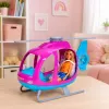 LEAN TOYS Anlily sada bábik s veľkým vrtuľníkom, pohyblivými rotormi a módnou bábikou – fialová