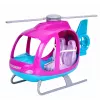 LEAN TOYS Anlily sada bábik s veľkým vrtuľníkom, pohyblivými rotormi a módnou bábikou – fialová