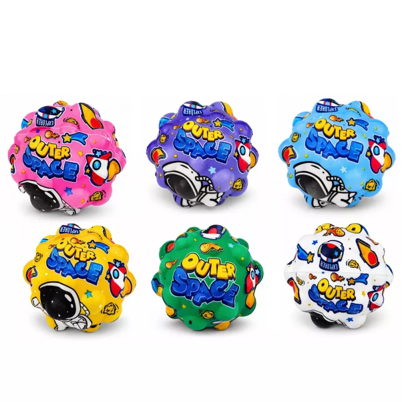 LEAN TOYS antistresová penová lopta s výstupkami na skákanie Kosmos 7 cm