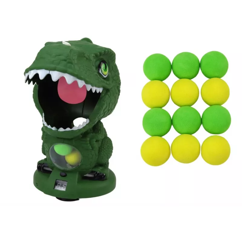 LEAN TOYS arkádová hra streľba dinosaurus zelená guľová pištoľ