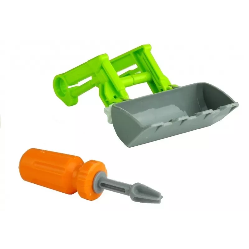 LEAN TOYS Montážny traktor s otvoreným prívesom 43 cm