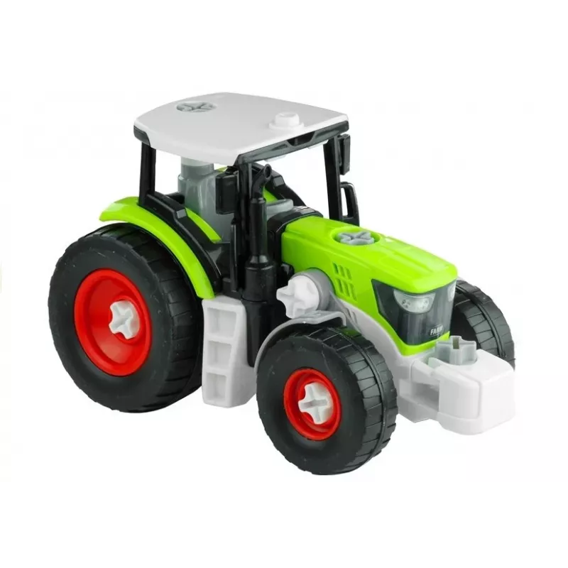 LEAN TOYS Montážny traktor s otvoreným prívesom 43 cm
