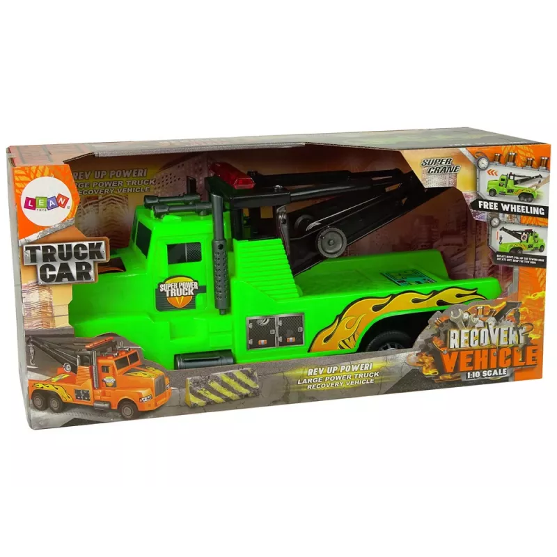 LEAN TOYS auto odťahovka cestná pomoc 1:10 zelené lano