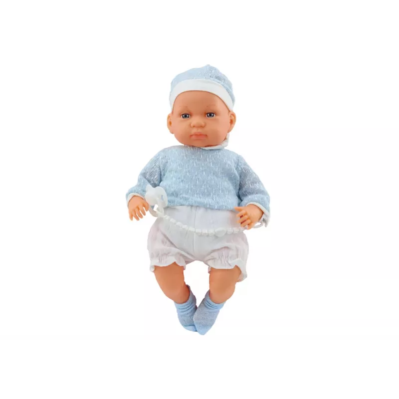 LEAN TOYS bábika 46 cm modrá cumlík čiapka ponožky