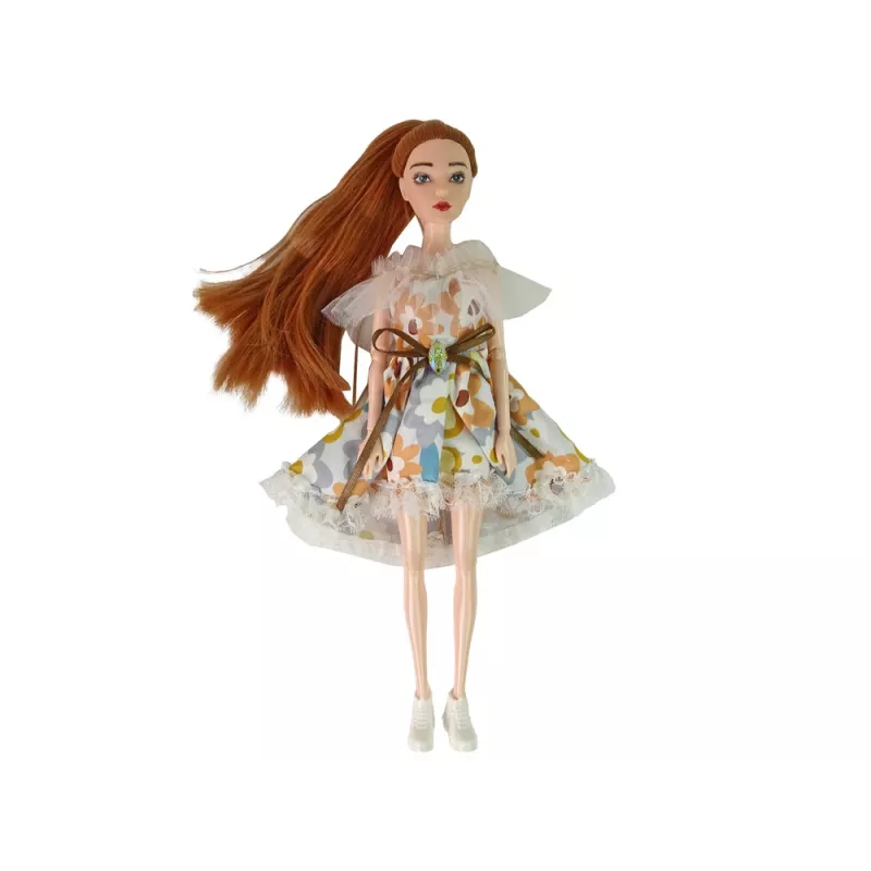 LEAN TOYS Bábika Emily jeseň červené vlasy kvety