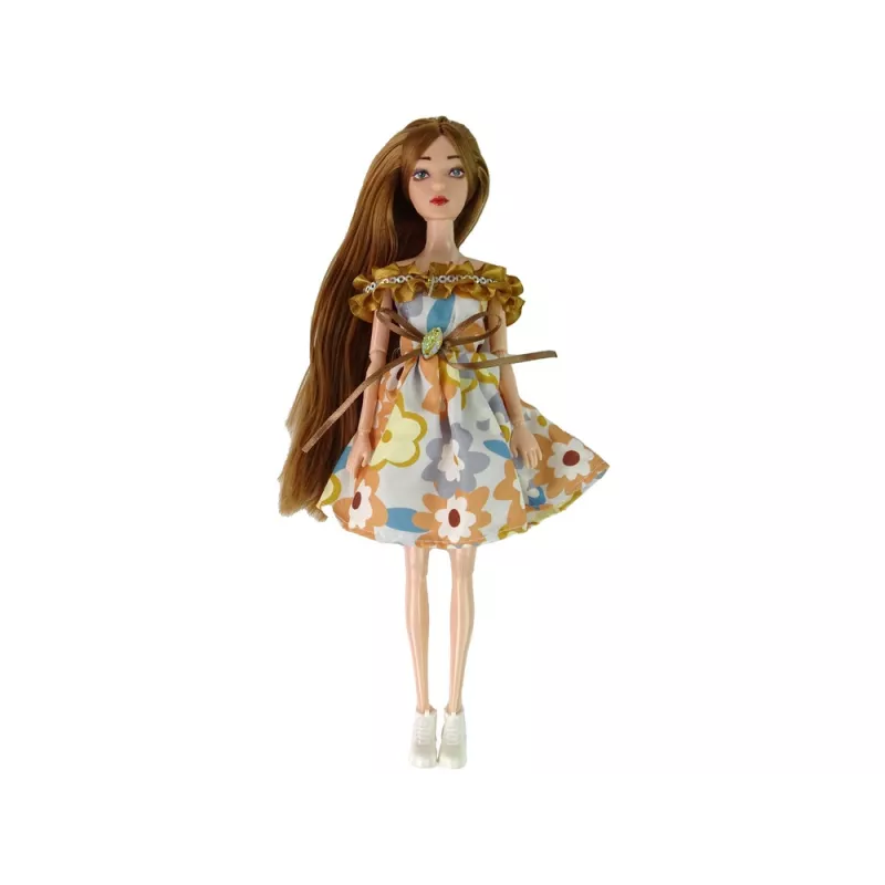 LEAN TOYS Bábika Emily jeseň s červenými vlasmi a klobúkom