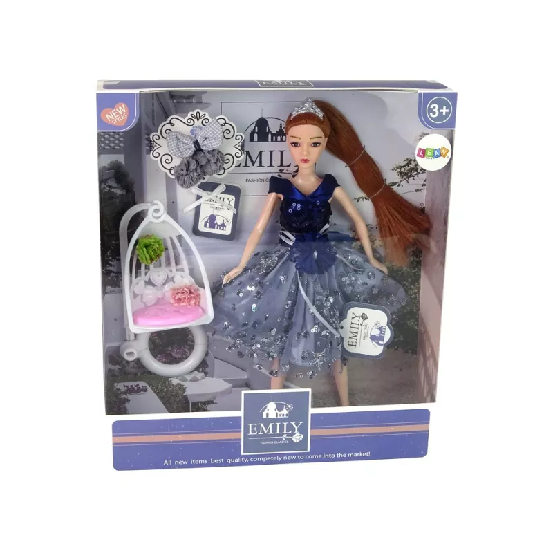 LEAN TOYS Bábika Emily hojdačka kvety